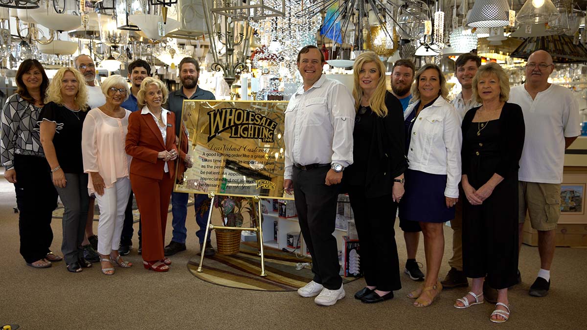 The Wholesale Lighting Daytona team in the showroom